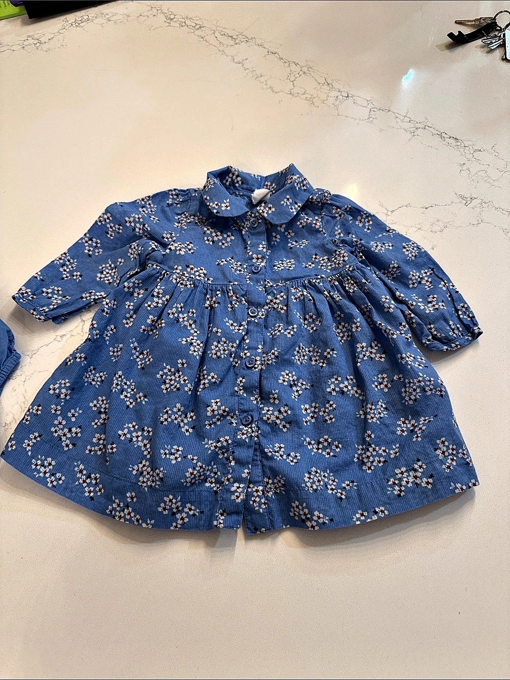 Gap Floral Baby Dress Blue Baby 3-6 Months Like New